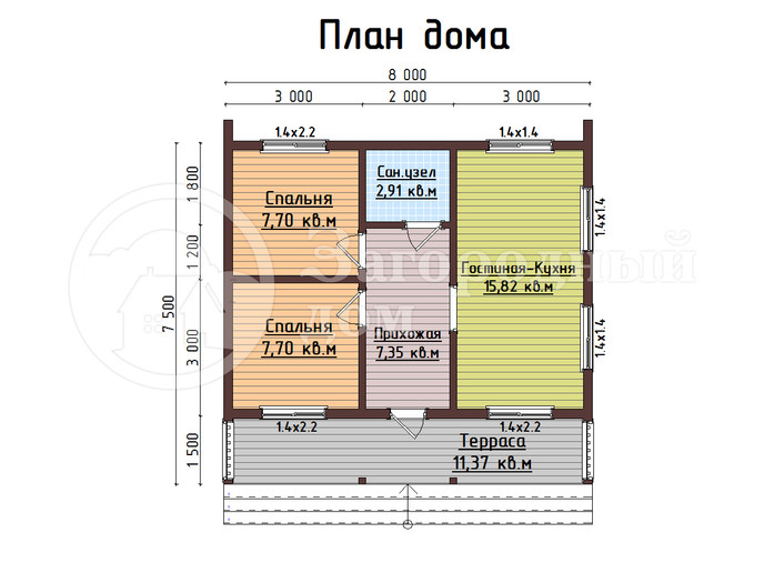 Дом барнхаус проект Б-4